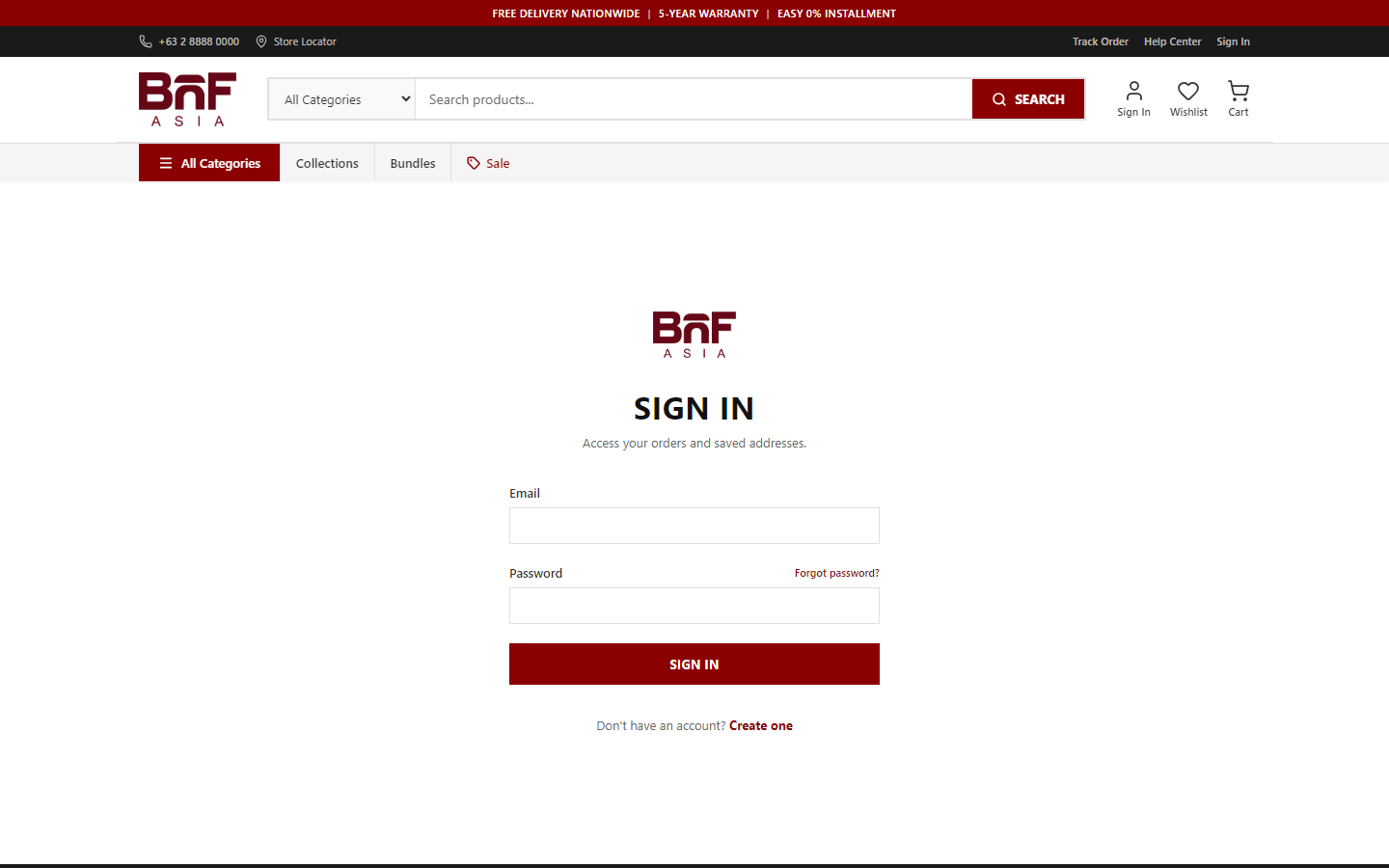 Customer order history page