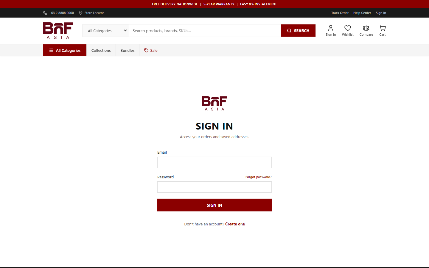 Customer account page with order history and profile options