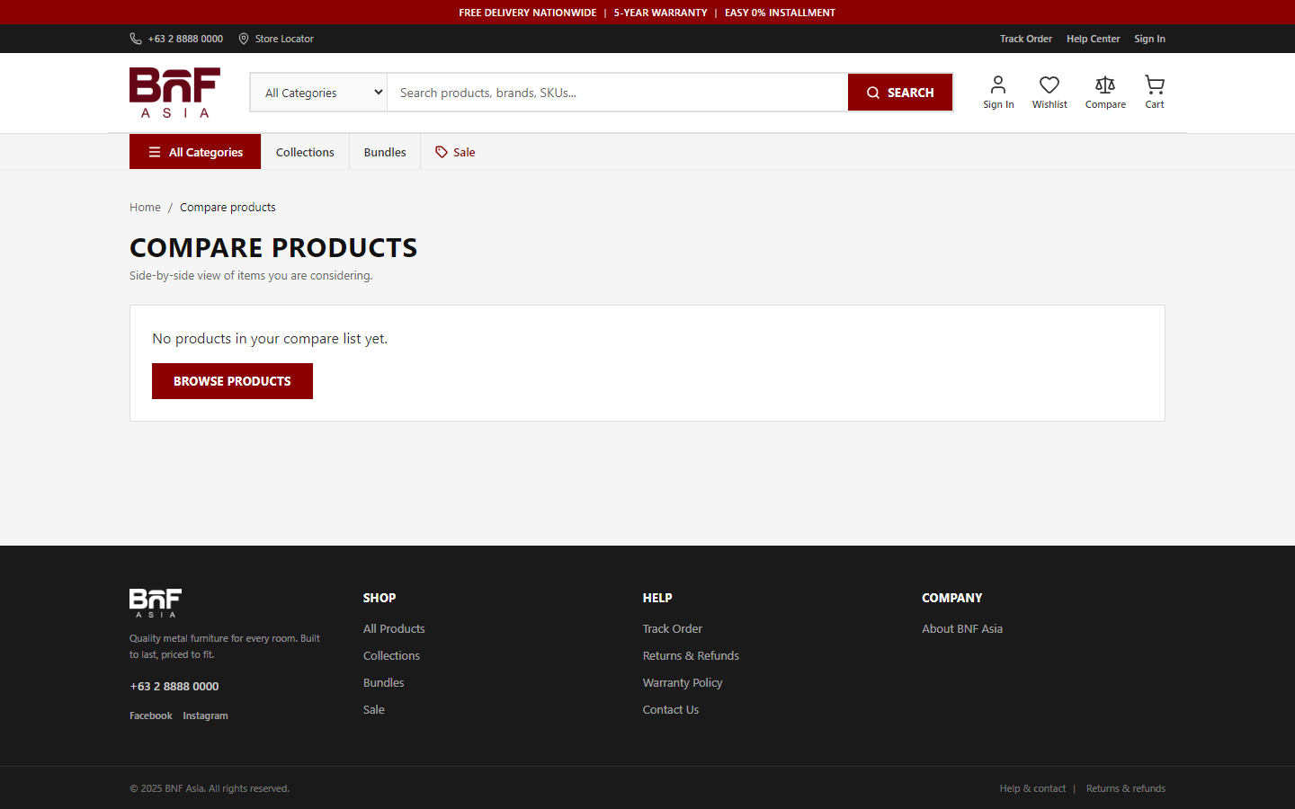Product compare page