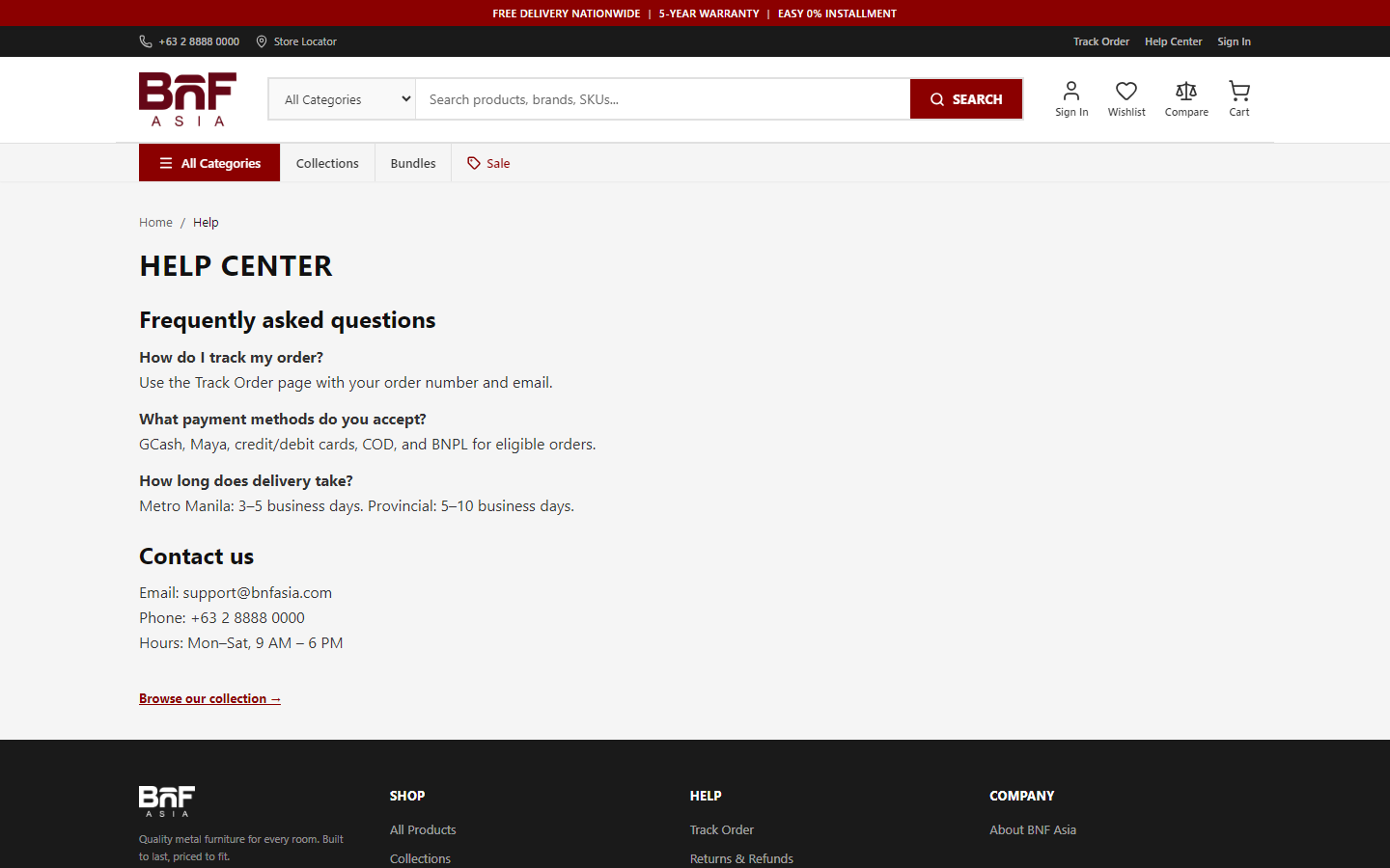 Help center page