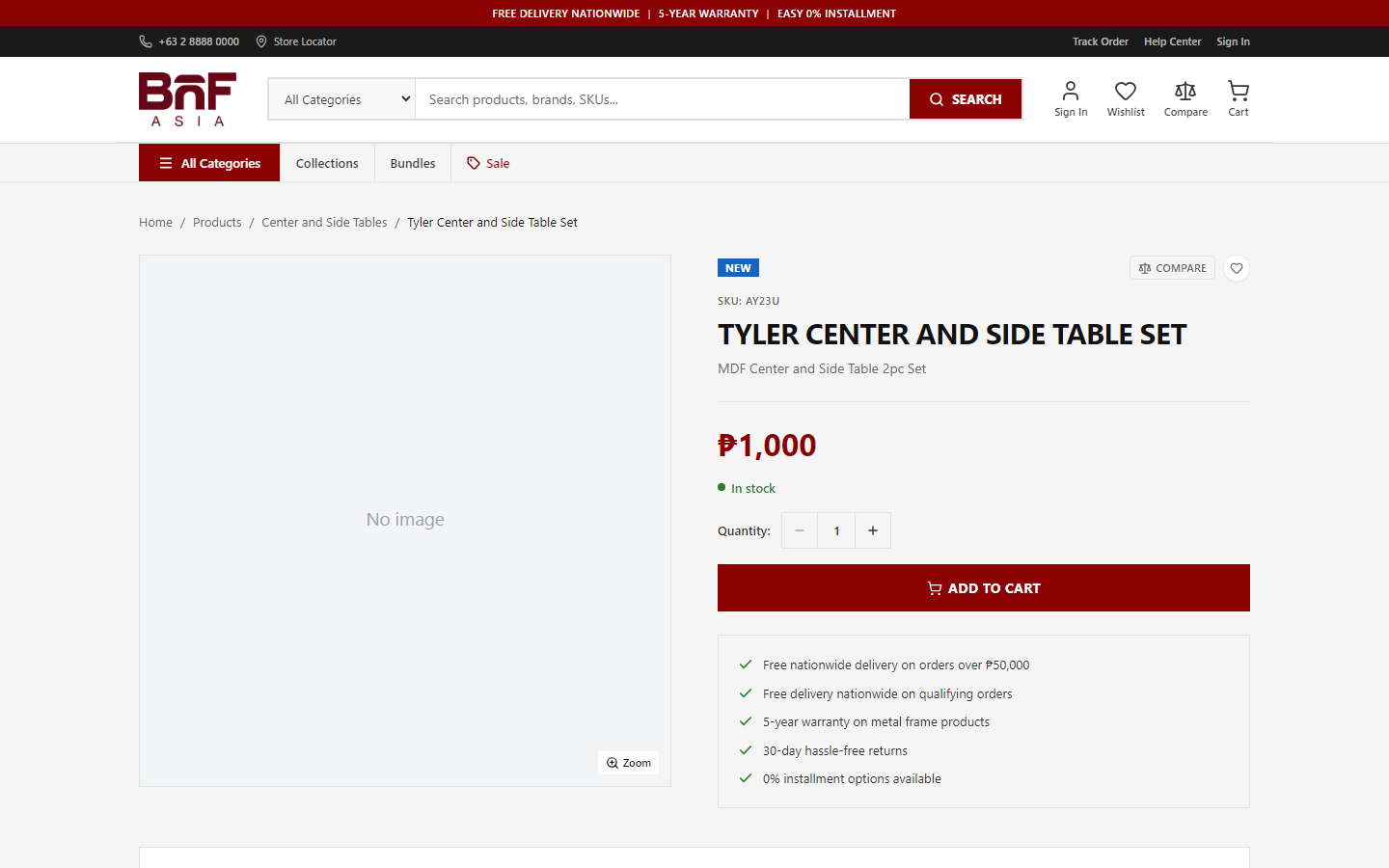 Product detail page with images, variants, and add to cart